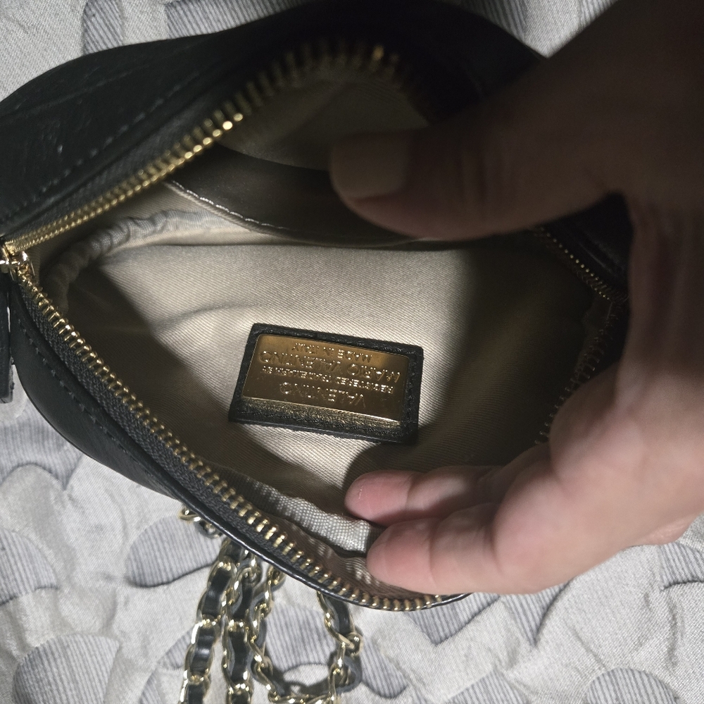 Valentino Black Quilted Leather Crossbody with Gold Chain - Picture 6 of 8
